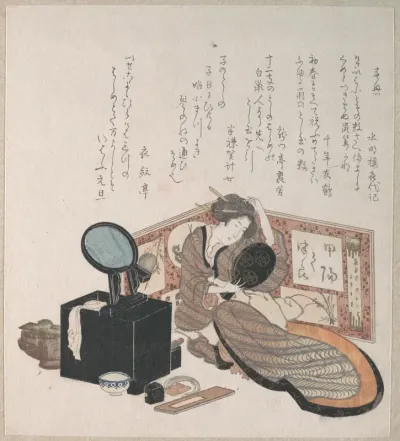Woman Arranging Her Hair