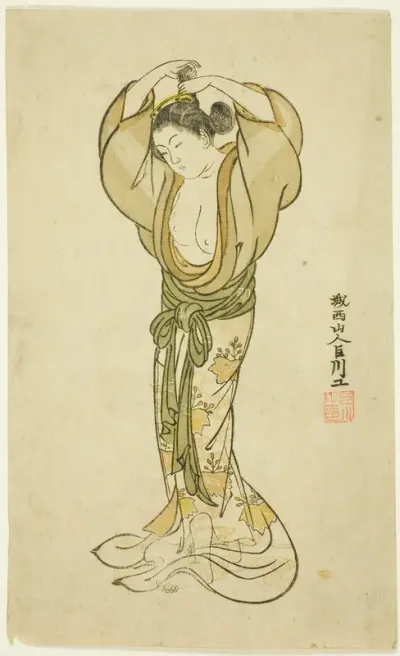 Woman Arranging Her Hair