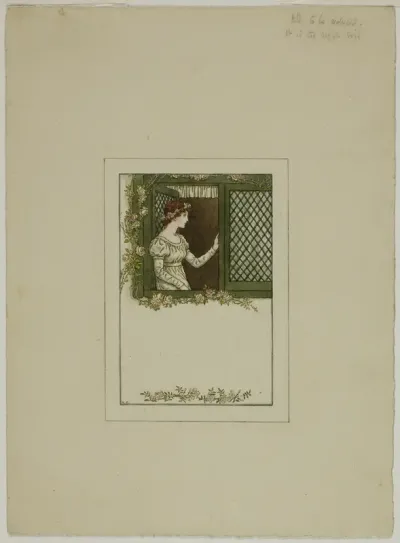Woman at Lattice Window