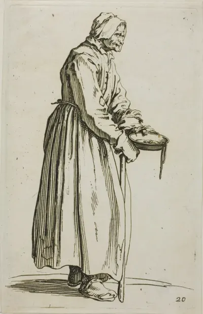 Woman Beggar Holding Alms, plate 20 from The Beggars