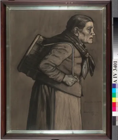 Woman Carrying a Milk Cask