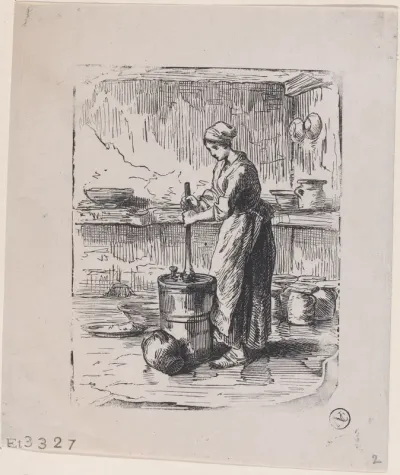 Woman Churning