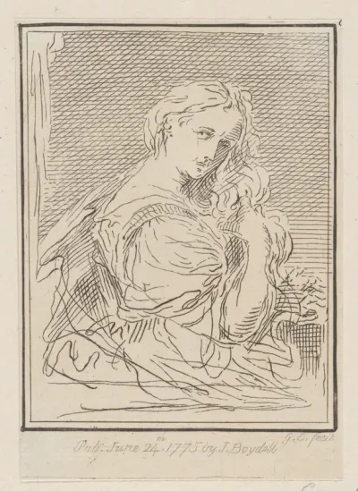 Woman combing her hair