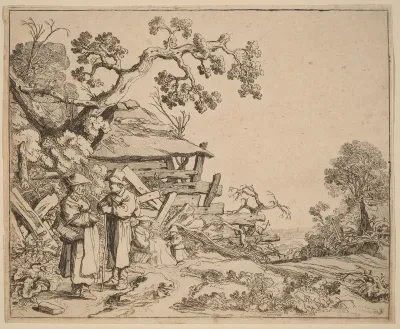 Woman Conversing with a Peasant