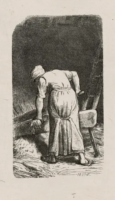 Woman Crushing Flax