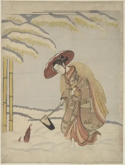 Woman Digging Bamboo Shoots in the Snow, or Parody of Meng Zong (Mōsō), from Twenty-Four Paragons of Filial Piety