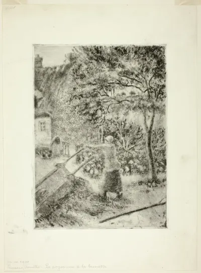 Woman Emptying a Wheelbarrow