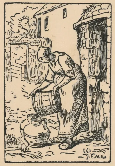 Woman Filling a Water Jug (Femme vidant un seau)