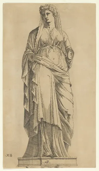 Woman Full Face, Her Head Slightly to the Left