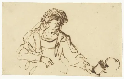 Woman Giving a Child a Drink