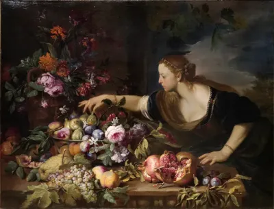 Woman Grasping Fruits