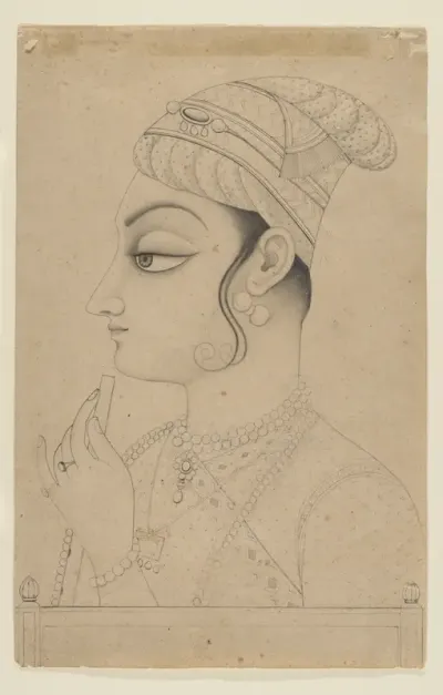 Woman Holding a Flute and Dressed as Krishna