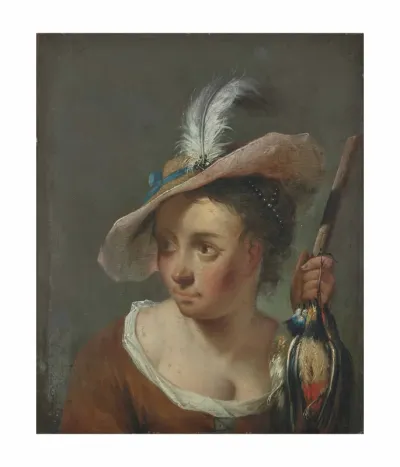 Woman holding a partridge