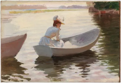 Woman in a Rowing Boat, study for Girls in a Rowing Boat