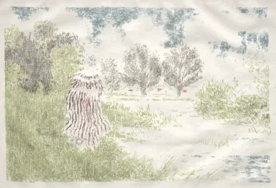 Woman in a Striped Dress
