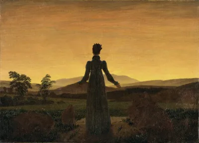 Woman in Front of the Setting Sun