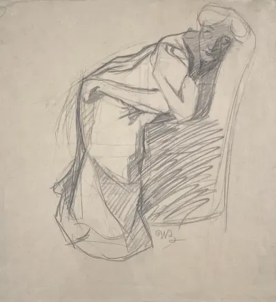 Woman Leaning on a Chair (The Artist's Sister)