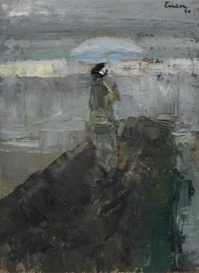 Woman on a Breakwater
