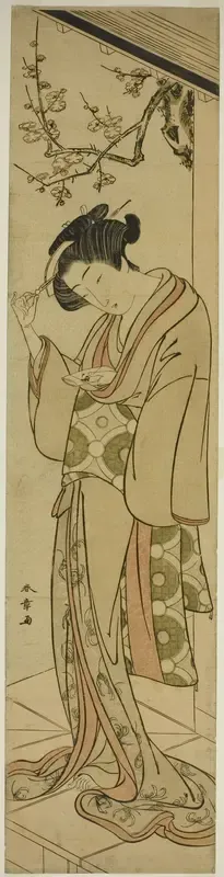 Woman on a Veranda About to Open a Love-letter