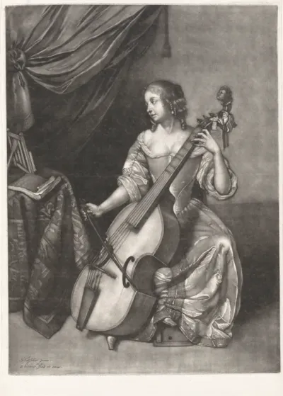 Woman Playing a Viola da Gamba