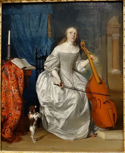 Woman Playing a Viola de Gamba