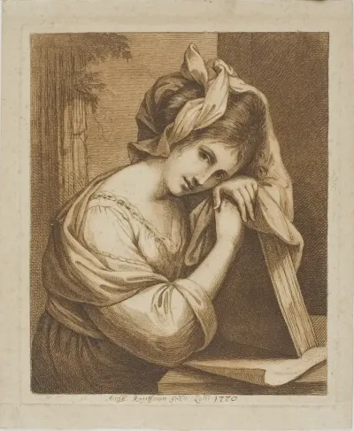 Woman Resting Her Head on a Book