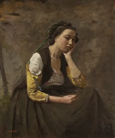 Woman Resting on Her Elbow