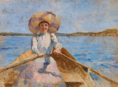 Woman Rowing, Sketch