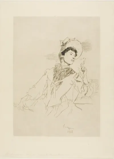 Woman Smoking a Cigarette