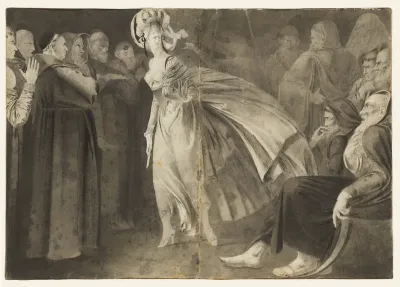 Woman Standing among the Friars (recto)