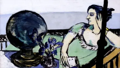 Woman thinking by the sea