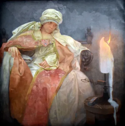 Woman With a Burning Candle