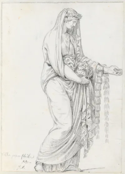 Woman with a Garland, from the Villa Pamphili