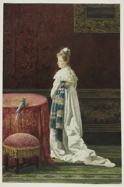 Woman with a Green Parrot