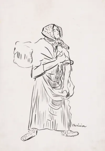 Woman with a Hamper
