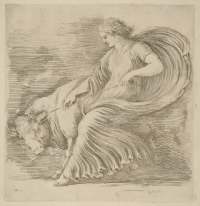 Woman with a Young Bull
