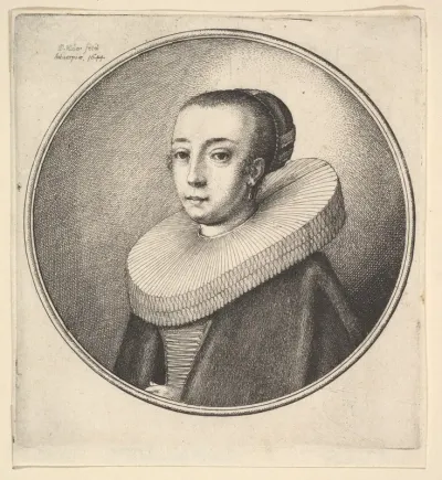 Woman with circular lace ruff, from "Women's Heads Framed in Roundels"