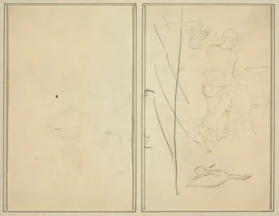 Woman with Cow, and Goose; Counterproof [verso]