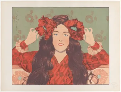 Woman with poppies, from "L'Estampe Moderne"