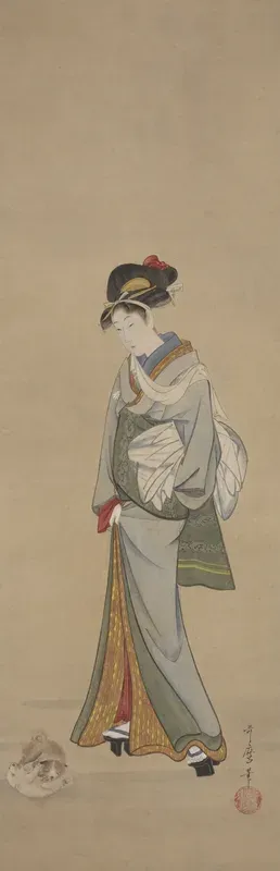 Woman with Puppies