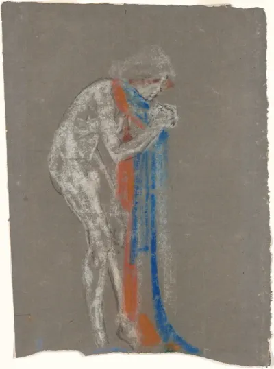 Woman with Red and Blue Scarf
