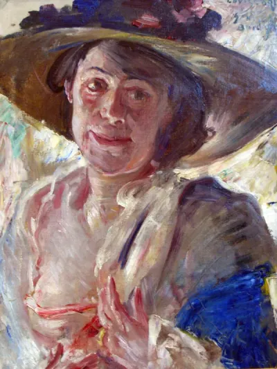 Woman with Rose-Trimmed Hat