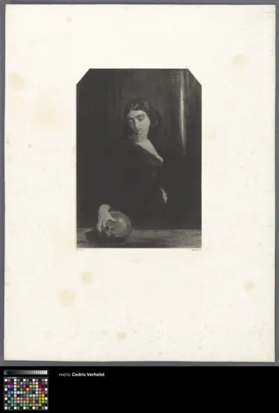 Woman with skull