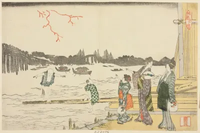 Women and Children Viewing the Fireworks