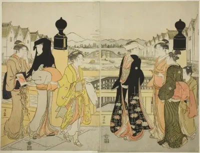 Women Crossing Nihonbashi Bridge