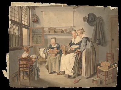 Women making lace