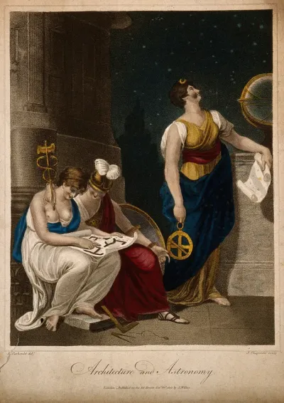 Women representing architecture and astronomy