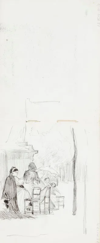 Women sitting, sketch for The Luxembourg Gardens, Paris