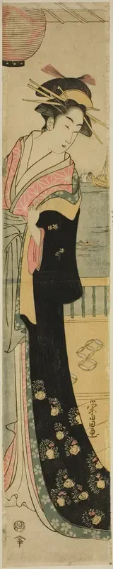 Women Standing on Veranda by a River