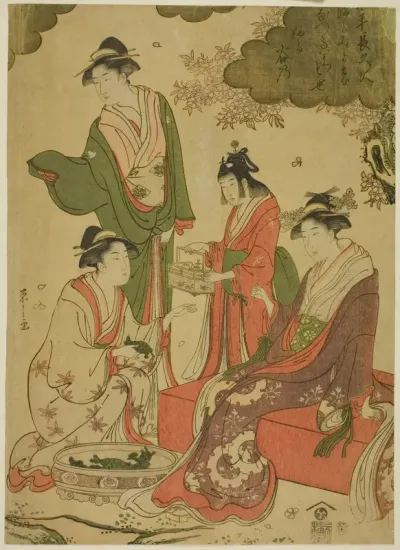 Women Viewing Cherry Blossoms